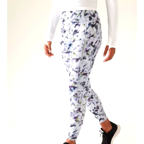 Athleta Pants - Athleta Rainier Tight Brushed Multicolor Zipper Pockets Legging Size 2X